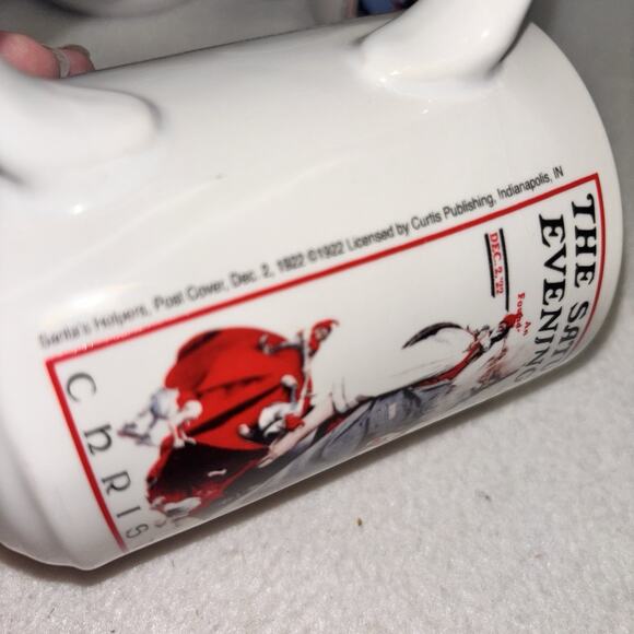 Set of 2 Saturday Evening Post Norman Rockwell Christmas Mug Cup 2002 Collection - Picture 3 of 10